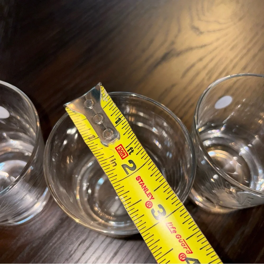 Vintage Wheat Etched Floral Clear Old Fashioned Glass Tumblers by Javit Set of 3